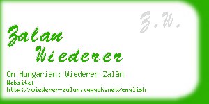 zalan wiederer business card
